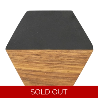 Marble and Acacia Coaster - Black - He..