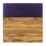 Olive Wood and Resin Coaster - Purple ..