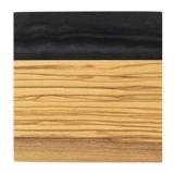 Olive Wood and Resin Coaster - Black -..