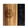 Olive Wood and Resin Coaster - Black - Square