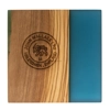 Olive Wood and Resin Coaster - Blue - Square