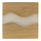 Walnut and Resin Coaster - Brown - Squ..