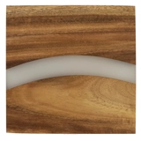 Acacia and Resin Coaster - Clear- Square