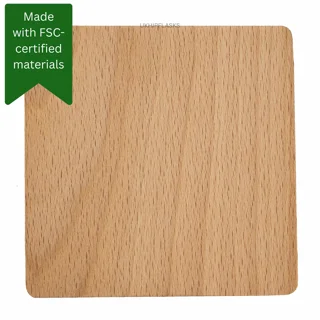 Thick Coaster - Beech Wood - Square Thick Coaster - Beech Wood - Square