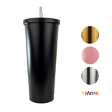 Double Wall Tumbler with Straw (750ml)