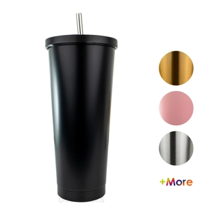 Double Wall Tumbler with Straw (750ml)