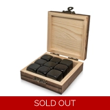 Black Basalt Whisky Stones Wooden Box ..