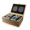 Whisky Glass & Coaster Gift Set with Stainless Steel Ice Cubes