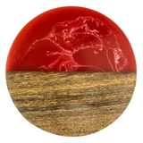 Wood and Resin Coaster - Red