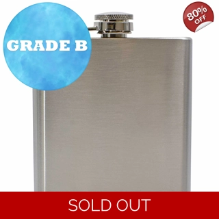 6oz Hip Flask - Steel - Grade B