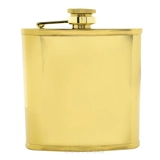 6oz Lipped Hip Flask - Gold