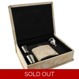 Hip Flask Gift Set - Two Tone PU Leath..