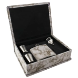 Hip Flask Gift Set - Two Tone PU Leath..