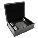 Hip Flask Gift Set - PU Leather - Grey