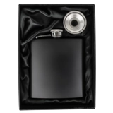 6oz Matt Black Hip Flask in Black Gift..
