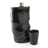 Black Ox Horn Hip Flask with Cup - Ox ..