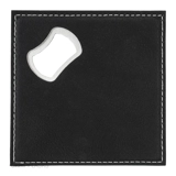 PU Coaster With Bottle Opener - Black