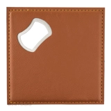 PU Coaster With Bottle Opener - Tan