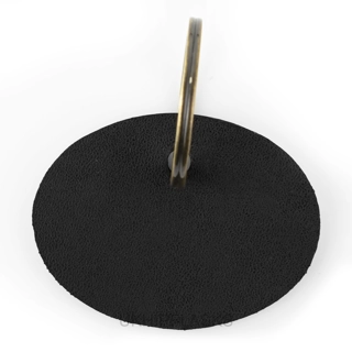 Keyring - Oval - Real Leather - Black