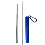 Steel - Collapsible Straw - Dark Blue