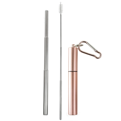 Steel - Collapsible Straw - Rose Gold