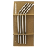 Set of 4 Bent Straws + 1 Brush