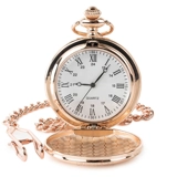 Quartz - Roman - Rose Gold Pocket Watch