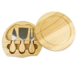 Hevea Wood - Cheeseboard With 3 Tools