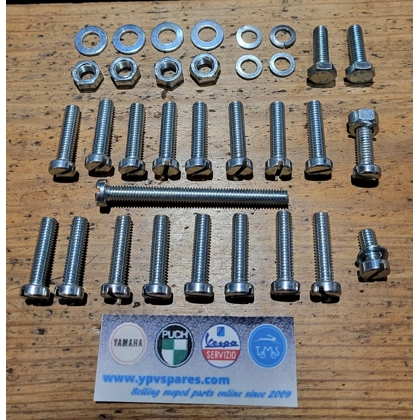 Tomos A3 crankcase screw and nut set (38 pieces)