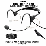 HDIE Headset with Wireless PTT, Motoro..