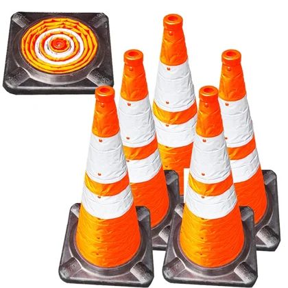 28" REFLECTIVE  Collapsible Traffic Cone (6 Pack)