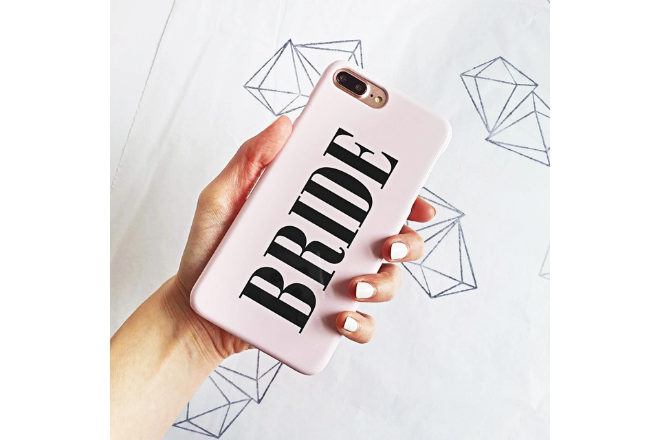 BRIDE dusty pink wedding phone case