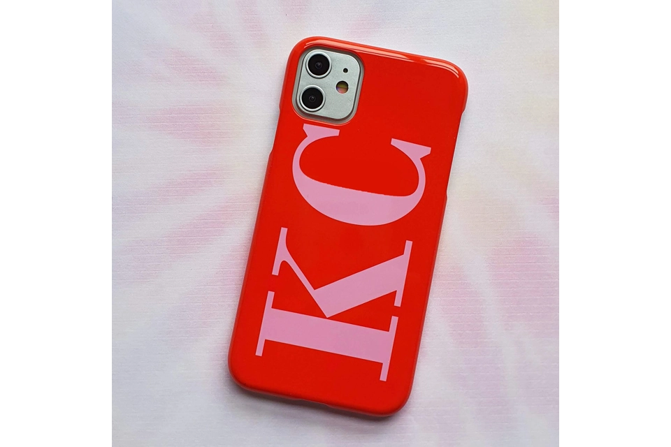 Red and pink personalised phone case