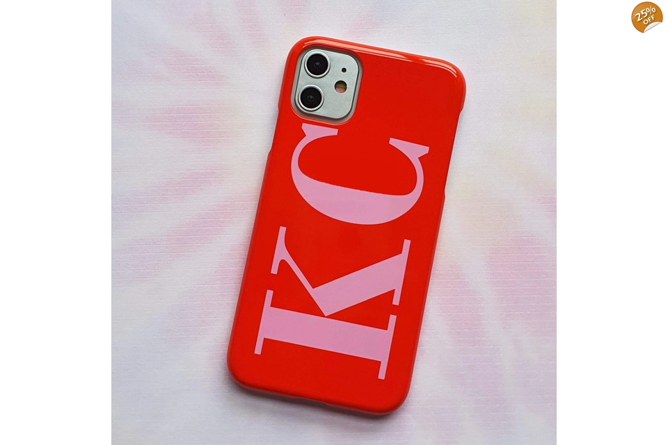 Red and pink personalised phone case