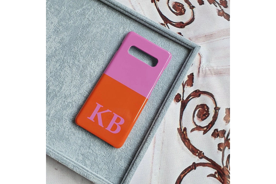 Pink and Orange personalised phone case