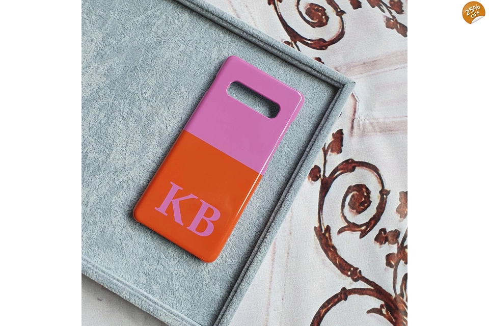 Pink and Orange personalised phone case