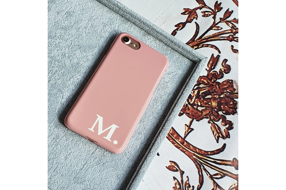 Nude tones block colour personalised phone case