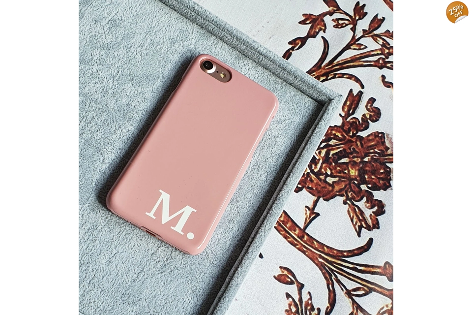 Nude tones block colour personalised phone case