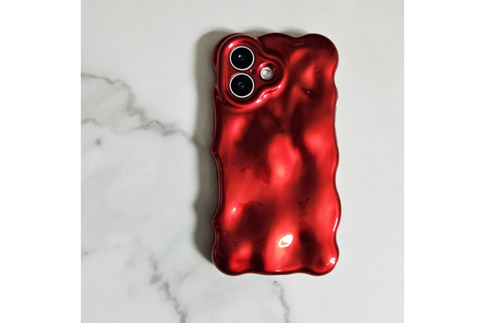 Crimson Red Bubble bubble phone case