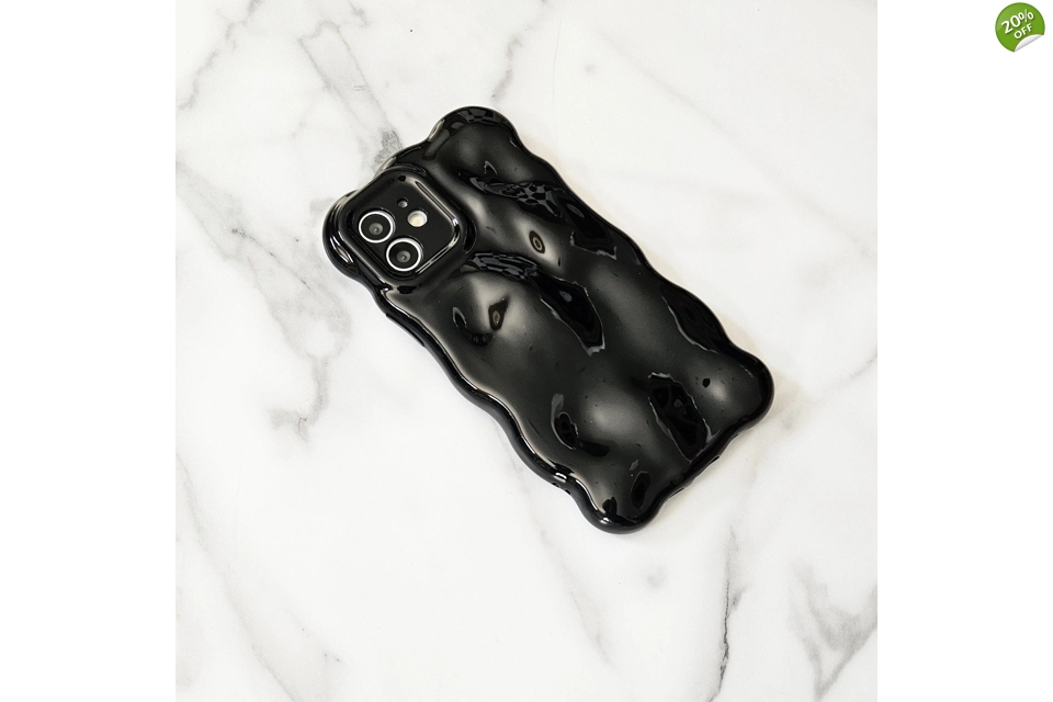 Black jelly bubble phone case