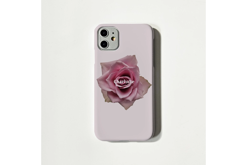 Girly Flora Pink Rose Print Phone Case