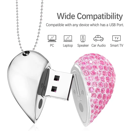 USB Metal Heart (Max 256GB)