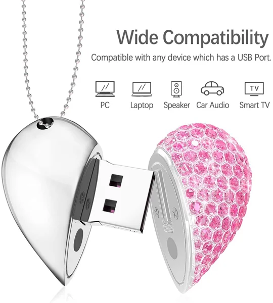 USB Metal Heart (Max 256GB)