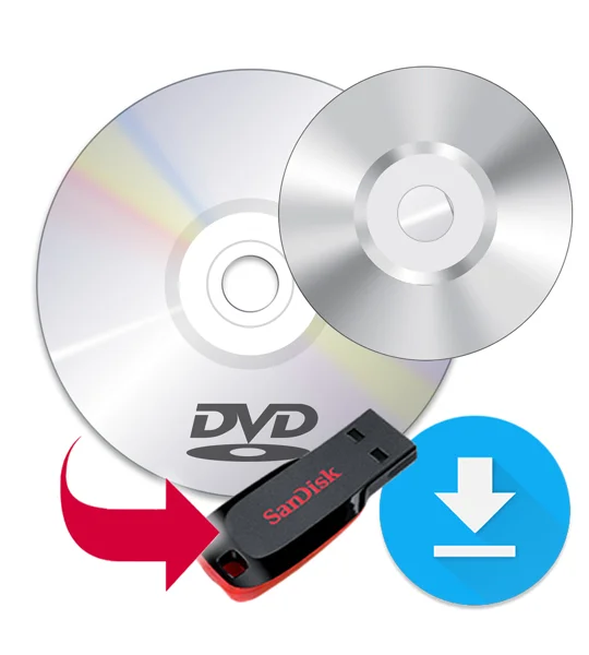 DVD and mini DVD to USB & download transfer service