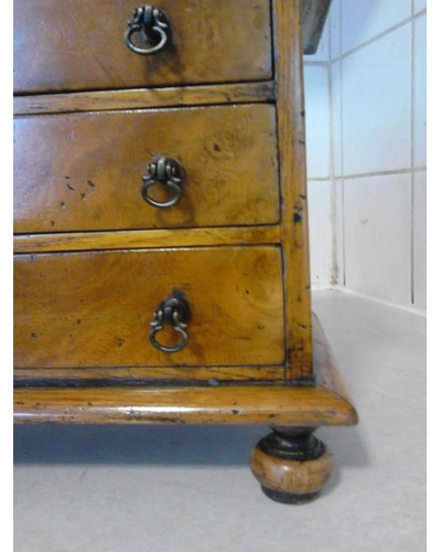 William & Mary oak and yew country chest