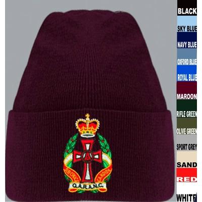Queen Alexandra's Royal Army Nursing Corps QARANC beanie hat title=