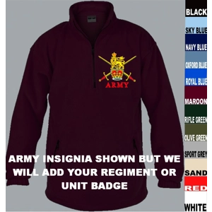 Queens Lancashire Regiment QLR Fleece 1/4 Zip Jacket