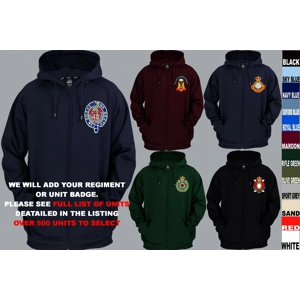 Canadian Army Air Force Navy Pullover Full Zip or Large Insignia Hoody