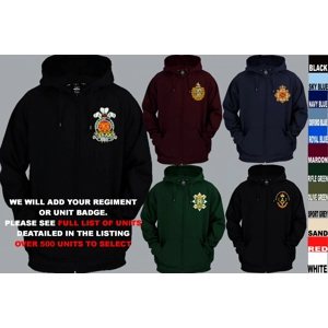 Canadian Army Air Force Navy Pullover Full Zip or Large Insignia Hoody