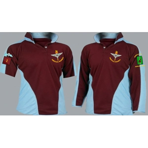 Parachute Regiment Maroon / Sky Rugby Shirt